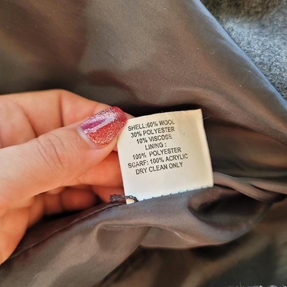 VTG Forecaster of Boston Wool Mid-Length Coat Plaid Contrast Hood size 16 Gray - Picture 6 of 11